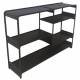 Console Dallas Athezza Bibliothèque En Acier Noir Meuble de Rangement 4 Plateaux 30x85x120cm