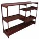 Console Dallas Athezza Bibliothèque En Acier Bordeaux Meuble de Rangement 4 Plateaux 30x85x120cm