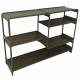 Console Dallas Athezza Bibliothèque En Acier Kaki Meuble de Rangement 4 Plateaux 30x85x120cm
