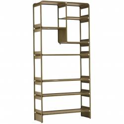 Etagère Dallas Athezza Bibliothèque En Acier Kaki Meuble de Rangement 7 Plateaux 30x82x180cm