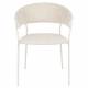 Lot de 2 Fauteuils Zeri Woody Sièges de Table en Acier Blanc et Tissu Beige 51,5x59,5x79cm