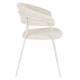 Lot de 2 Fauteuils Zeri Woody Sièges de Table en Acier Blanc et Tissu Beige 51,5x59,5x79cm