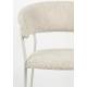 Lot de 2 Fauteuils Zeri Woody Sièges de Table en Acier Blanc et Tissu Beige 51,5x59,5x79cm
