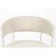 Lot de 2 Fauteuils Zeri Woody Sièges de Table en Acier Blanc et Tissu Beige 51,5x59,5x79cm