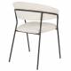 Lot de 2 Fauteuils Zeri Woody Sièges de Table en Acier Noir et Tissu Beige 51,5x59,5x79cm