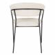 Lot de 2 Fauteuils Zeri Woody Sièges de Table en Acier Noir et Tissu Beige 51,5x59,5x79cm