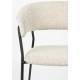 Lot de 2 Fauteuils Zeri Woody Sièges de Table en Acier Noir et Tissu Beige 51,5x59,5x79cm