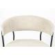 Lot de 2 Fauteuils Zeri Woody Sièges de Table en Acier Noir et Tissu Beige 51,5x59,5x79cm