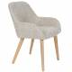 Lot de Deux Chaises Loua Woody Duo d'Assises en Bois Contreplaqué et Tissu Chiné Marron Fauteuils de Table 59x59x82,5cm