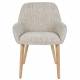 Lot de Deux Chaises Loua Woody Duo d'Assises en Bois Contreplaqué et Tissu Chiné Marron Fauteuils de Table 59x59x82,5cm