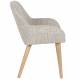 Lot de Deux Chaises Loua Woody Duo d'Assises en Bois Contreplaqué et Tissu Chiné Marron Fauteuils de Table 59x59x82,5cm