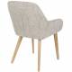 Lot de Deux Chaises Loua Woody Duo d'Assises en Bois Contreplaqué et Tissu Chiné Marron Fauteuils de Table 59x59x82,5cm