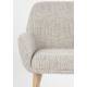 Lot de Deux Chaises Loua Woody Duo d'Assises en Bois Contreplaqué et Tissu Chiné Marron Fauteuils de Table 59x59x82,5cm