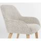 Lot de Deux Chaises Loua Woody Duo d'Assises en Bois Contreplaqué et Tissu Chiné Marron Fauteuils de Table 59x59x82,5cm