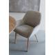 Lot de Deux Chaises Loua Woody Duo d'Assises en Bois Contreplaqué et Tissu Chiné Marron Fauteuils de Table 59x59x82,5cm