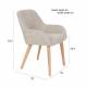Lot de Deux Chaises Loua Woody Duo d'Assises en Bois Contreplaqué et Tissu Chiné Marron Fauteuils de Table 59x59x82,5cm