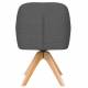Fauteuil Otis Pivotant Assise en Bois et Tissu Gris Chaise à Accoudoirs 59x62x84cm