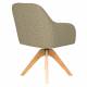 Fauteuil Otis Pivotant Assise en Bois et Tissu Vert Chaise à Accoudoirs 59x62x84cm