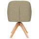 Fauteuil Otis Pivotant Assise en Bois et Tissu Vert Chaise à Accoudoirs 59x62x84cm