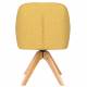 Fauteuil Otis Pivotant Assise en Bois et Tissu Ocre Chaise à Accoudoirs 59x62x84cm