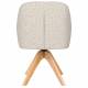 Fauteuil Otis Pivotant Assise en Bois et Tissu Beige Chaise à Accoudoirs 59x62x84cm