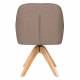 Fauteuil Otis Pivotant Assise en Bois et Tissu Taupe Chaise à Accoudoirs 59x62x84cm