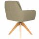 Fauteuil Pete Pivotant Assise en Bois et Tissu Vert Chaise à Accoudoirs 62x63x85cm