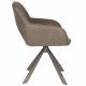 Lot de Fauteuils Toye Woody Duo de Chaises en Acier Gris et Tissu Marron Sièges de Table 61x68x85cm
