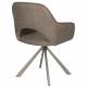 Lot de Fauteuils Toye Woody Duo de Chaises en Acier Gris et Tissu Marron Sièges de Table 61x68x85cm