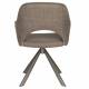 Lot de Fauteuils Toye Woody Duo de Chaises en Acier Gris et Tissu Marron Sièges de Table 61x68x85cm