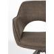 Lot de Fauteuils Toye Woody Duo de Chaises en Acier Gris et Tissu Marron Sièges de Table 61x68x85cm