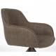 Lot de Fauteuils Toye Woody Duo de Chaises en Acier Gris et Tissu Marron Sièges de Table 61x68x85cm