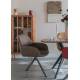Lot de Fauteuils Toye Woody Duo de Chaises en Acier Gris et Tissu Marron Sièges de Table 61x68x85cm