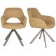 Lot de Fauteuils Toye Woody Duo de Chaises en Acier Gris et Tissu Ocre Sièges de Table 61x68x85cm