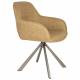 Lot de Fauteuils Toye Woody Duo de Chaises en Acier Gris et Tissu Ocre Sièges de Table 61x68x85cm