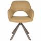Lot de Fauteuils Toye Woody Duo de Chaises en Acier Gris et Tissu Ocre Sièges de Table 61x68x85cm