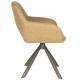 Lot de Fauteuils Toye Woody Duo de Chaises en Acier Gris et Tissu Ocre Sièges de Table 61x68x85cm