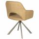 Lot de Fauteuils Toye Woody Duo de Chaises en Acier Gris et Tissu Ocre Sièges de Table 61x68x85cm