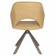 Lot de Fauteuils Toye Woody Duo de Chaises en Acier Gris et Tissu Ocre Sièges de Table 61x68x85cm