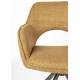 Lot de Fauteuils Toye Woody Duo de Chaises en Acier Gris et Tissu Ocre Sièges de Table 61x68x85cm