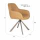 Lot de Fauteuils Toye Woody Duo de Chaises en Acier Gris et Tissu Ocre Sièges de Table 61x68x85cm
