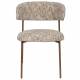 Lot de Deux Chaises Claes Woody Duo d'Assises en Acier et Tissu Beige Chiné Chaises de Salle à Manger Rétro 56,5x57,5x78,5cm