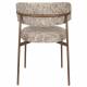 Lot de Deux Chaises Claes Woody Duo d'Assises en Acier et Tissu Beige Chiné Chaises de Salle à Manger Rétro 56,5x57,5x78,5cm