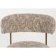 Lot de Deux Chaises Claes Woody Duo d'Assises en Acier et Tissu Beige Chiné Chaises de Salle à Manger Rétro 56,5x57,5x78,5cm