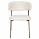 Lot de Deux Chaises Claes Woody Duo d'Assises en Acier et Tissu Blanc Chiné Chaises de Salle à Manger Rétro 56,5x57,5x78,5cm