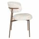Lot de Deux Chaises Claes Woody Duo d'Assises en Acier et Tissu Blanc Chiné Chaises de Salle à Manger Rétro 56,5x57,5x78,5cm