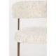 Lot de Deux Chaises Claes Woody Duo d'Assises en Acier et Tissu Blanc Chiné Chaises de Salle à Manger Rétro 56,5x57,5x78,5cm