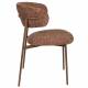 Lot Deux Chaises Claes Woody Duo d'Assises en Acier et Tissu Terracotta Chiné Chaises de Salle à Manger Rétro 56,5x57,5x78,5cm