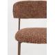 Lot Deux Chaises Claes Woody Duo d'Assises en Acier et Tissu Terracotta Chiné Chaises de Salle à Manger Rétro 56,5x57,5x78,5cm