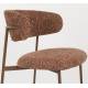 Lot Deux Chaises Claes Woody Duo d'Assises en Acier et Tissu Terracotta Chiné Chaises de Salle à Manger Rétro 56,5x57,5x78,5cm